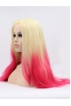 23''Long Straight Ombre/2 Tone Without Bangs Lace Front Synthetic  Women Wigs