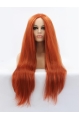 32'' Long Auburn Without Bangs  Lace Front Straight Synthetic Women Wigs