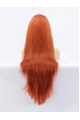 32'' Long Auburn Without Bangs  Lace Front Straight Synthetic Women Wigs