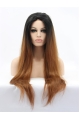 30''Long Straight Ombre/2 Tone Without Bangs  Lace Front  Synthetic Women Wigs