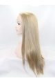 24" Long Straight Lace Front Blonde Without Bangs Synthetic Women Wigs