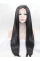 27" Long Straight Black Lace Front Layered Synthetic  Women Wigs