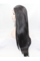 27" Long Straight Black Lace Front Layered Synthetic  Women Wigs