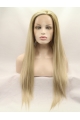 26'' Long Straight Without Bangs Blonde  Lace Front Synthetic Women Wigs