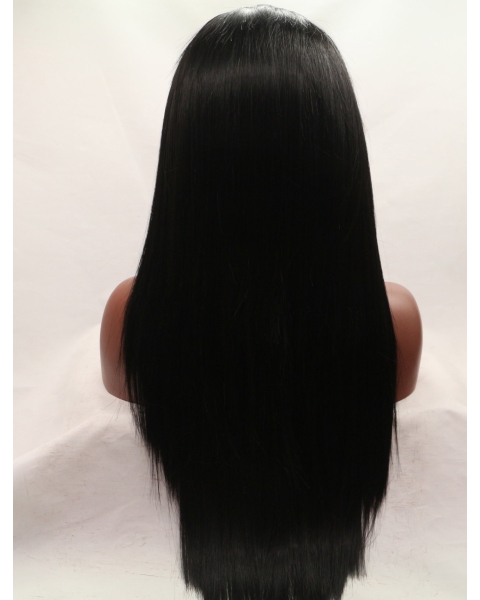 27'' Long Straight  Black  Lace Front Without Bangs Long Synthetic Women Wigs