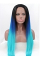 30'' Long Straight Lace Front Without Bangs  Ombre/2 Tone Synthetic Long Women Wigs