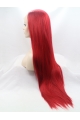 30'' Long Straight Lace Front Layered red Synthetic Long Women Wigs