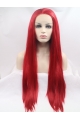 32'' Long Straight Lace Front Without Bangs Long Synthetic Red  Women Wigs