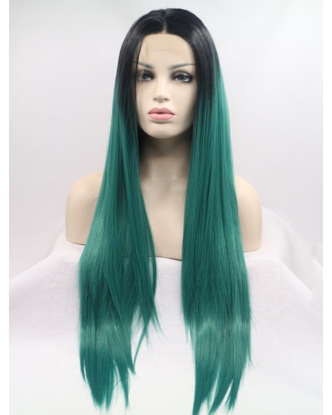 34'' Long Straight  Lace Front  Ombre/2 Tone Layered Synthetic  Women Wigs