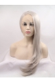 21'' Long Straight  Without Bangs Lace Front  Synthetic  Grey Women Wigs