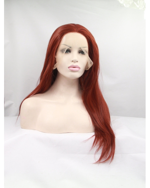 32'' Long Straight Lace Front  Auburn  Layered Synthetic Women Wigs