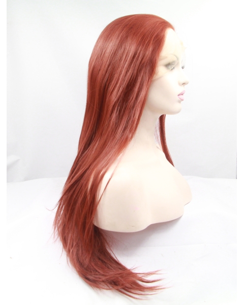 32'' Long Straight Lace Front  Auburn  Layered Synthetic Women Wigs