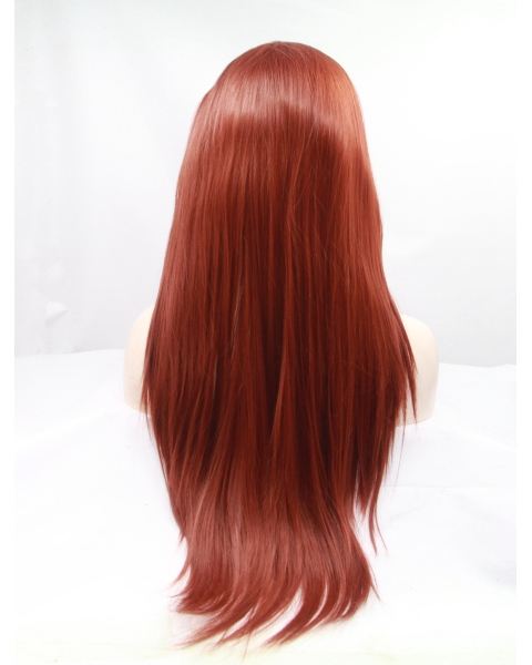 32'' Long Straight Lace Front  Auburn  Layered Synthetic Women Wigs