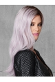 18" Straight Long Lilac Layered Capless Synthetic Women Wigs