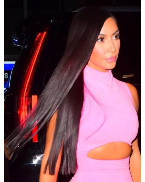 20" Long Straight Capless Auburn  Remy Human Hair Women Kim Kardashian Wigs