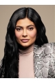 20" Beautiful Long  Black Straight Without Bangs Lace Front Synthetic Women Kylie Jenner Wigs