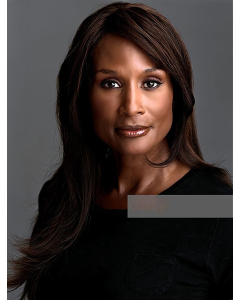  18" Long Straight Without Bangs Lace Front Snythetic Women Beverly Johnson Wigs