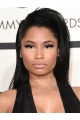  18" Straight Without Bangs Lace Front Black Long Synthetic Women Nicki Minaj Wigs