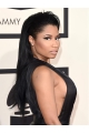  18" Straight Without Bangs Lace Front Black Long Synthetic Women Nicki Minaj Wigs