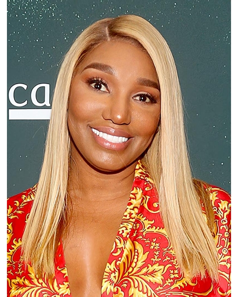  16" Blonde Long Straight Without Bangs Full Lace Synthetic Women NeNe Leakes Wigs