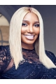 16" Long Straight Without Bangs Lace Front Synthetic Grey Women NeNe Leakes Wigs