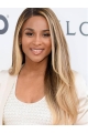  20" Straight Without Bangs Lace Front Long Synthetic Ombre/2 Tone  Women Ciara Wigs