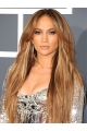  24" Long Straight Without Bangs Lace Front Blonde Synthetic Women Jennifer Lopez Wigs