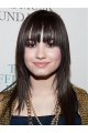 16" Capless Long Brown With Bangs Demi Lovato Wigs