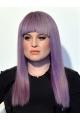 18'' Long Straight With Bangs Capless Synthetic Purple Women Kelly Osbourne Wigs