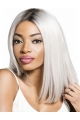 14" Straight Long Without Bangs Ombre/2 tone  Full Lace Remy Human Hair Wigs For Women