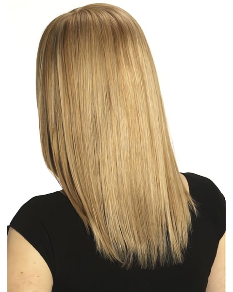 14'' Fashionable Shoulder Length Straight  Blonde Monofilament Long Human Hair Wigs For Wigs