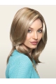 16'' Traditional Long Straight Blonde Monofilament Synthetic Women Wigs