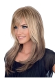 20'' Long Straight With Bangs Exquisite Blonde Capless Remy Human Hair Women Wigs