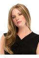 Blonde Long Straight Without Bangs 100% Hand-tied Mono Top Synthetic Women Wigs