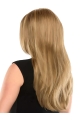 Blonde Long Straight Without Bangs 100% Hand-tied Mono Top Synthetic Women Wigs