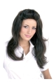 20'' Designed Straight Black 100% Hand-tied Monofilament Top Lace Front Remy Human Hair Long Women Wigs