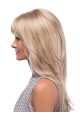 20'' Amazing Straight With Bangs Blonde Monofilament Lace Front Remy Human Hair Long Women Wigs