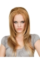 16''  Modern Straight Blonde Without Bangs Monofilament Lace Front  Human Hair Long Women Wigs