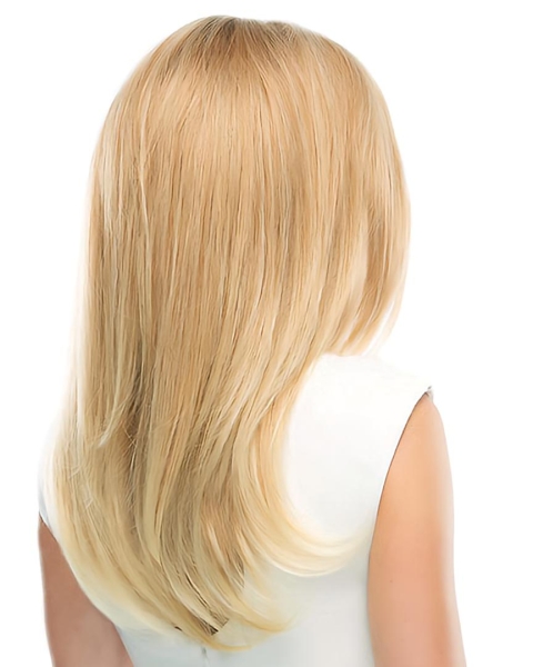 18'' Glamorous Layered Blonde Monofilament Lace Front Remy Human Hair Long Women Wigs