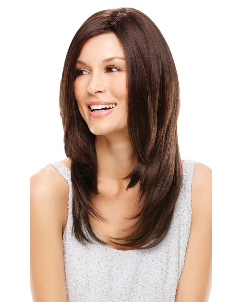 16'' Straight Without Bangs Cosy Auburn Lace Front Synthetic Long Women Wigs