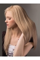 22'' Straight Without Bangs Suitable Blonde Monofilament Lace Front Long Women Remy Human Wigs