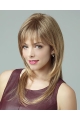 Elegant Layered Synthetic Capless Blonde Straight With Bangs Long Women Wigs