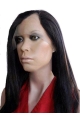 18'' Graceful Black Straight Without Bangs Lace Front Long 100% Remy Human Hair U Part Wigs