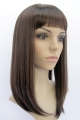 Fashionable Brown Straight With Bangs Capless Long Synthetic Kids Wigs