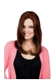 18'' Faddish Auburn Straight Without Bangs Monofilament Lace Front Synthetic Long Woomen Wigs