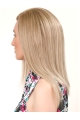 18'' Gorgeous Blonde Straight Without Bangs 100% Hand-Tied Mono Top Long Human Hair Women Wigs