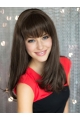 Brown Straight With Bangs Capless Synthetic Polite Long Women Wigs