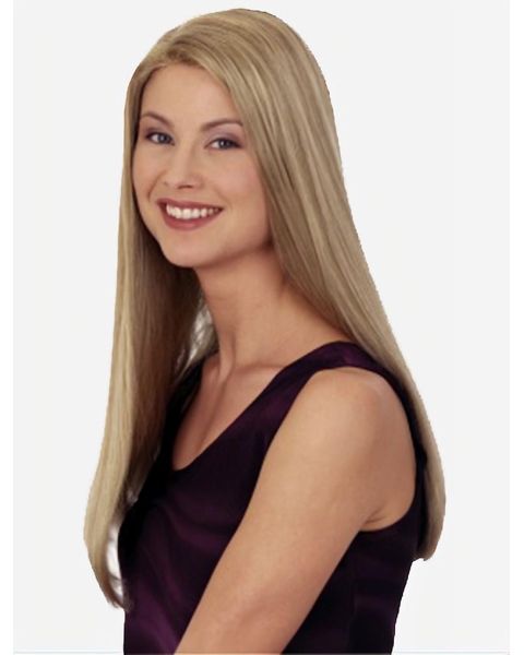 20''Shining Blonde Straight Without Bangs Capless Long Synthetic Women Wigs