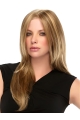 Blonde Straight Without Bangs Monofilament 100% hand-tied No-fuss Long Synthetic Women Wigs For Cancer