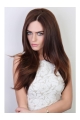 22'' Long Straight Without Bangs Gentle Auburn Capless Long Human Hair Wigs & Half Wigs